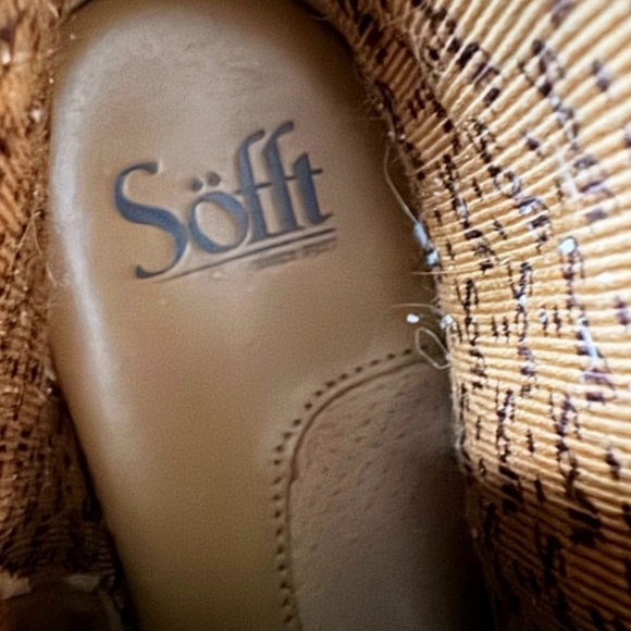 Sofft Tan Nubuck Shearling Trimmed Ankle Boots Size 8.5 - Picture 15 of 16